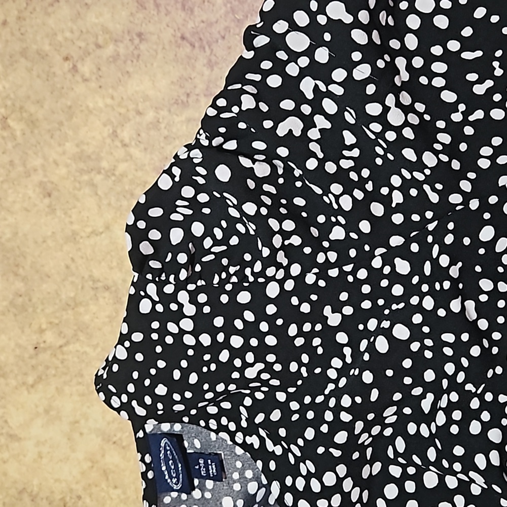 Scoop | Black and White Dotted Ruffled Dress - Picture 6 of 10